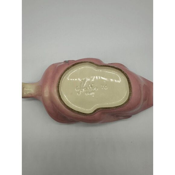 Hull Bowl 76 Ceramic Planter Stoneware 13 x 5.5” Pink & Green Vintage AS IS VTG - Picture 4 of 10